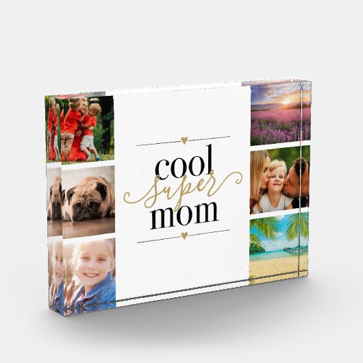 Bloc Photo Cool noir et or Super Maman 6 (Gauche)