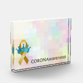 Bloc Photo CORONAwareness Rainbow Pixel personnalisable Lucit (Gauche)