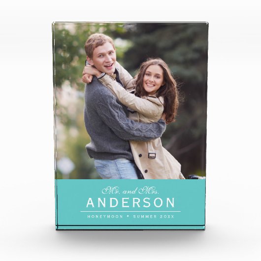 Bloc Photo COULEUR ÉDITABLE Écriture Cursive Photo de famille (Devant)