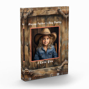 Bloc Photo Country Western Barnwood, avec les coins de corde