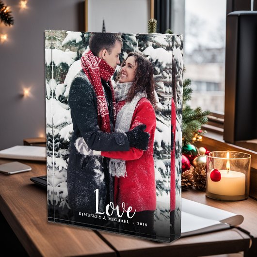 Bloc Photo Couple Love script superposition de texte photo pe