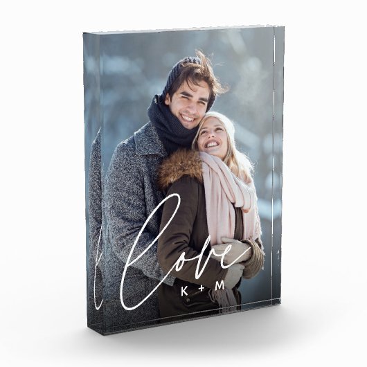 Bloc Photo Couples personnalisées de superposition de script  (Gauche)