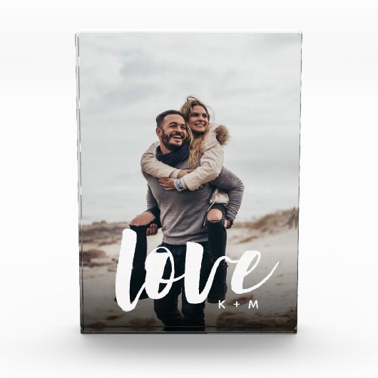 Bloc Photo Couples personnalisées de superposition de script (Devant)