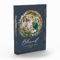 Courbe feuillue moderne stylisée écriture bénite