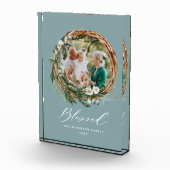 Bloc Photo Courbe feuillue moderne stylisée écriture bénite (Droite)