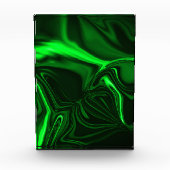 Bloc Photo Courbes et plis vert nickel plaqué dans fonds fonc (Devant)