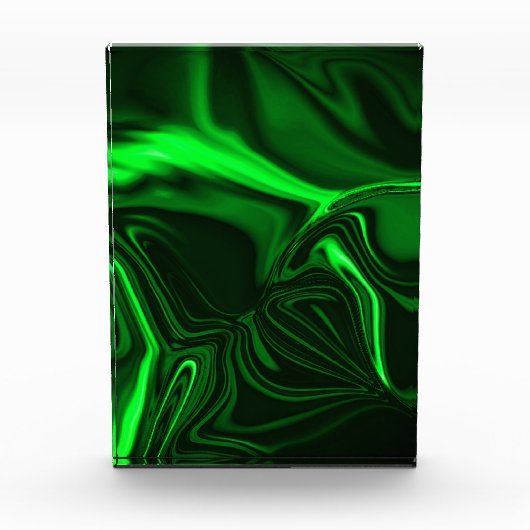 Bloc Photo Courbes et plis vert nickel plaqué dans fonds fonc (Devant)