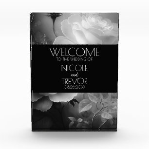 Bloc Photo Créez votre propre - Fleurs blanches et noires