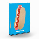 Bloc Photo Curieux hot dog Weiner dessin animé (Gauche)