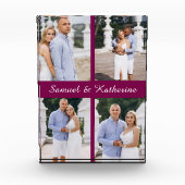 Bloc Photo Custom 4 Photo Collage Script Name Acrylic Block (Devant)