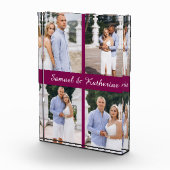 Bloc Photo Custom 4 Photo Collage Script Name Acrylic Block (Droite)