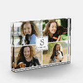 Bloc Photo Custom 4 Picture Collage with Monogram and Name (Gauche)