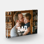 Bloc Photo Custom Dad Established Modern Bold Text (Gauche)