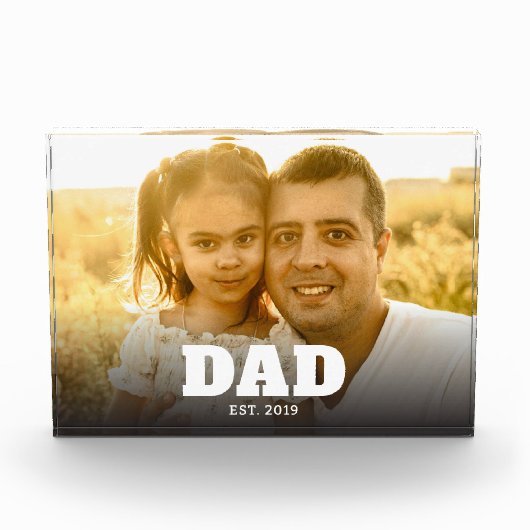 Bloc Photo Custom Dad Established Modern Bold Text Photo (Devant)