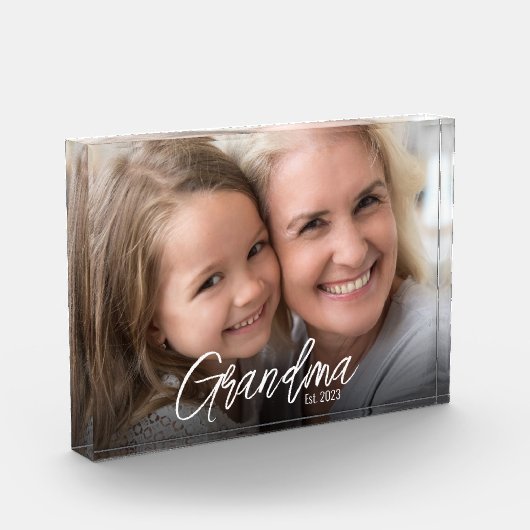 Bloc Photo Custom Grandma Established Script Year (Gauche)