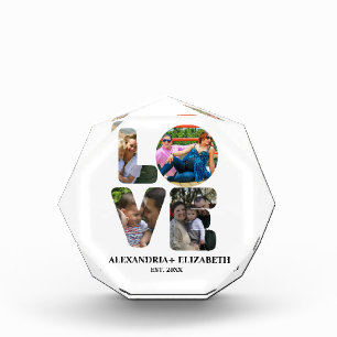 Bloc Photo Custom modern love 4 photo collage pour couples