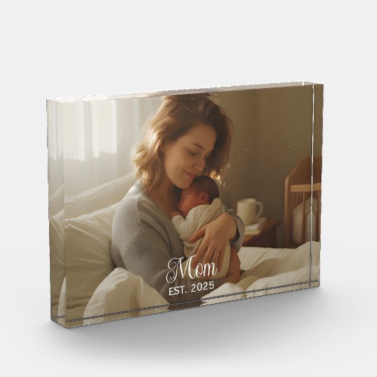 Bloc Photo Custom Mom Established Modern Script (Gauche)