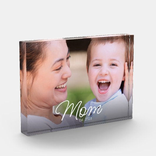 Bloc Photo Custom Mom Established Modern Script (Gauche)