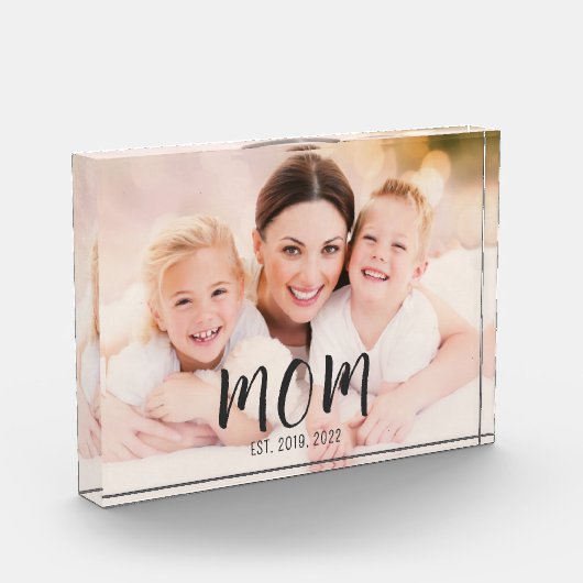 Bloc Photo Custom Mom Established Modern Script  (Gauche)