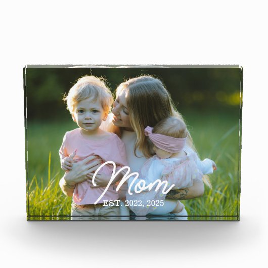 Bloc Photo Custom Mom Established Modern Script Photo (Devant)