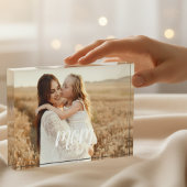 Bloc Photo Custom Mom Established Modern Script Photo Block