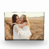 Bloc Photo Custom Mom Established Modern Script Photo Block (Devant)
