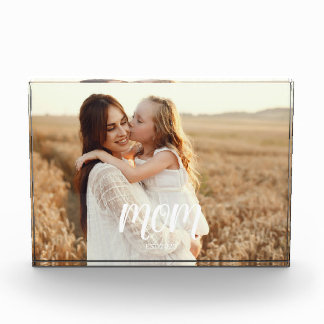 Bloc Photo Custom Mom Established Modern Script Photo Block
