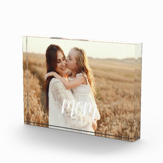 Bloc Photo Custom Mom Established Modern Script Photo Block (Droite)