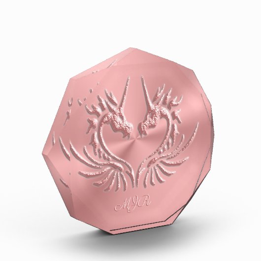 Bloc Photo Custom monogram, rose, Scaly Dragon Heart (Gauche)