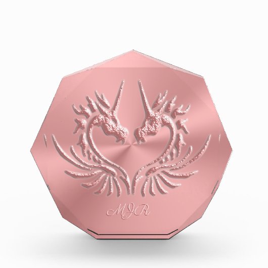 Bloc Photo Custom monogram, rose, Scaly Dragon Heart (Devant)