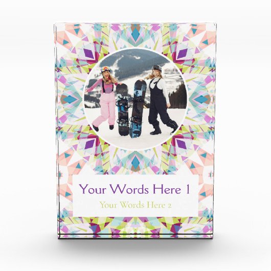 Bloc Photo Custom White Purple Green Christmas Decor Gift (Devant)