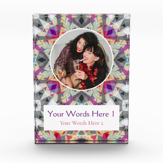 Bloc Photo Custom Winter Gray Red Purple Star Christmas Gift (Devant)