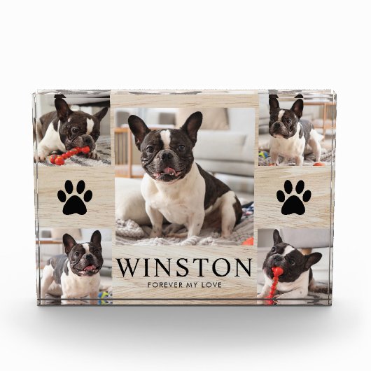 Bloc Photo Customizable Pet Dog Memorial Keepsake (Devant)