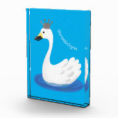 Bloc Photo Cute cygne blanc avec dessin de la couronne (Droite)