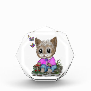 Bloc Photo Cute Kitty Chat et Papillon