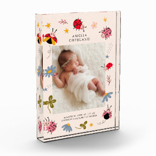 Bloc Photo Cute Ladybug Baby Girl Carré photo Keepsaké