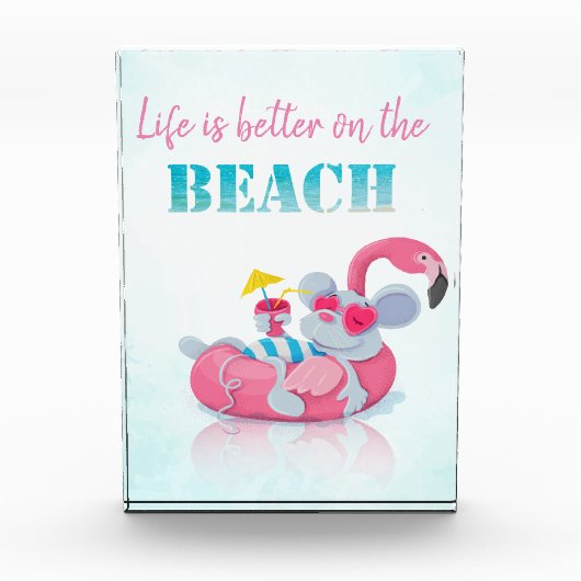 Bloc Photo Cute Mouse Plage élégante (Devant)