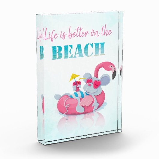 Bloc Photo Cute Mouse Plage élégante (Gauche)
