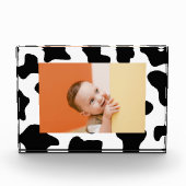 Bloc Photo Cute noir et blanc ferme animal pépinière de vache (Devant)