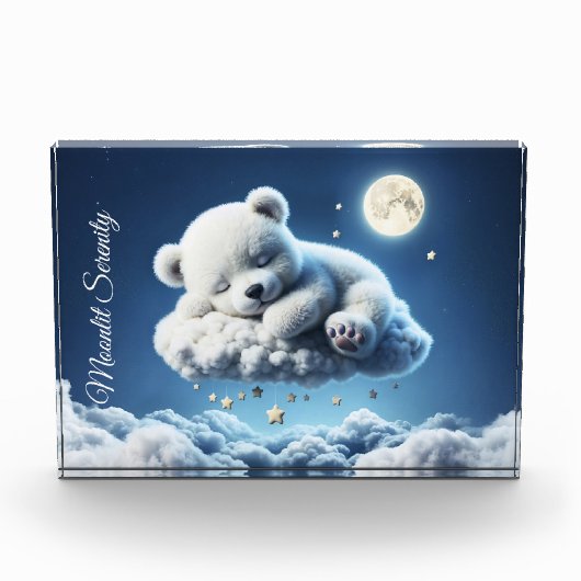 Bloc Photo Cute Polar ours cub beauté nuages fluffy (Devant)