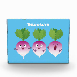 Bloc Photo Cute turnip légumes trio chanter dessin animé