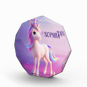 Bloc Photo Cute Unicorne Blanche Avec Rose & Bleu Mane (Droite)