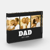 Bloc Photo Dad Established Bold Text Black 3 Photo (Gauche)