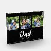 Bloc Photo Dad Established Modern Bold Script Black 3 Photo (Gauche)