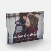 Bloc Photo Date de mariage classique personnalisée (Gauche)