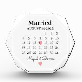 Bloc Photo Date du calendrier de mariage Jour de mariage pers (Devant)