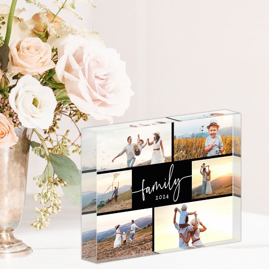 Bloc photo de la famille noire et blanche