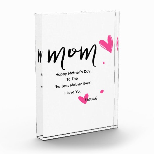 Bloc photo de la Fête des Mères de Noël - Coeurs r (Gauche)