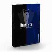 Bloc photo de la fête du célibataire bleu/noir tux (Gauche)