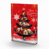 Bloc photo de l'arbre de Noël familial enneigé (Droite)